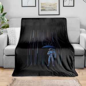 Perseid Meteor Shower Raining Astronaut With Umbrella Throw Blanket TS11 Print Your Wear