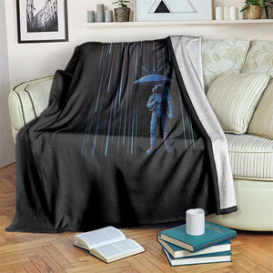 Perseid Meteor Shower Raining Astronaut With Umbrella Throw Blanket TS11 Print Your Wear