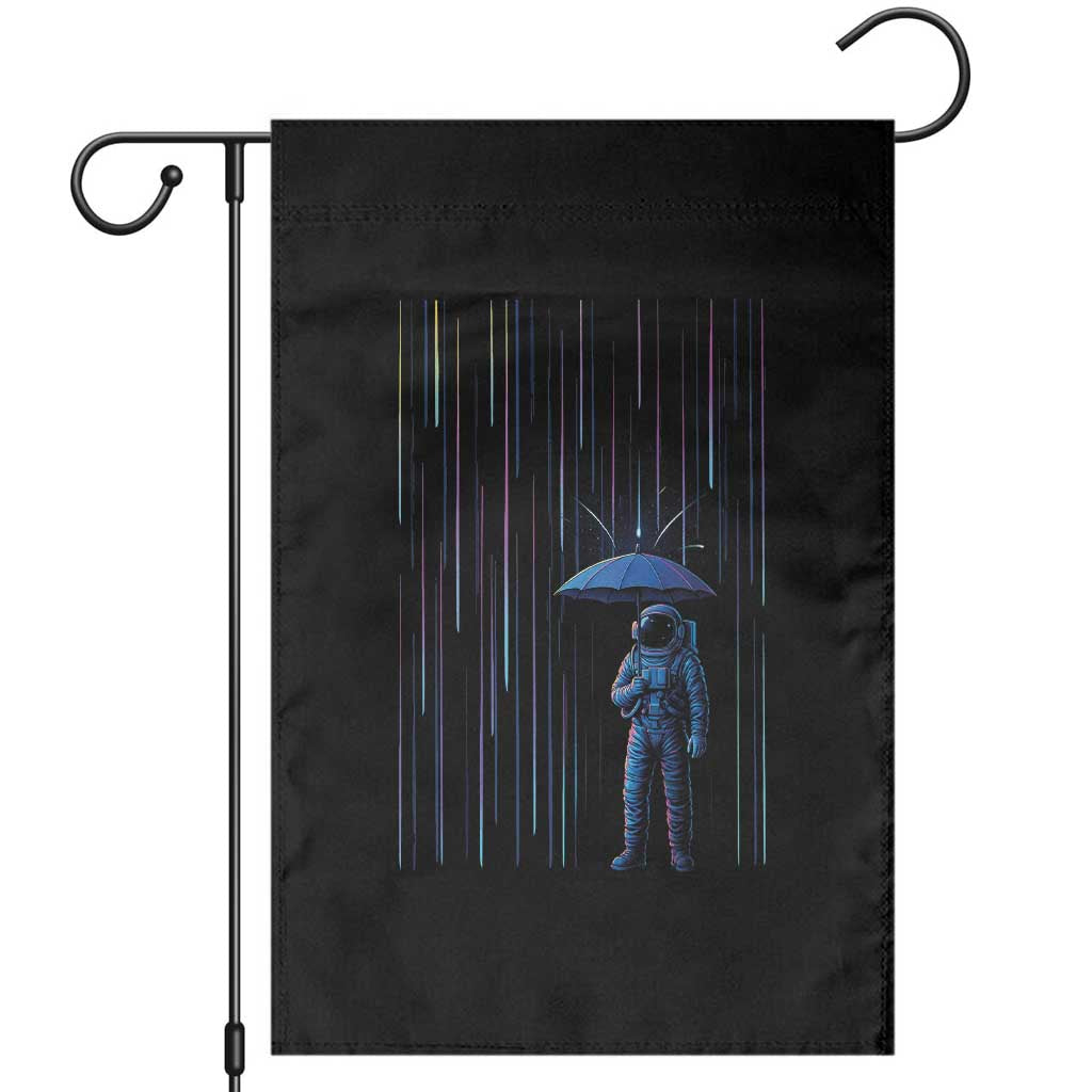 Perseid Meteor Shower Raining Astronaut With Umbrella Garden Flag TS11 Black Print Your Wear