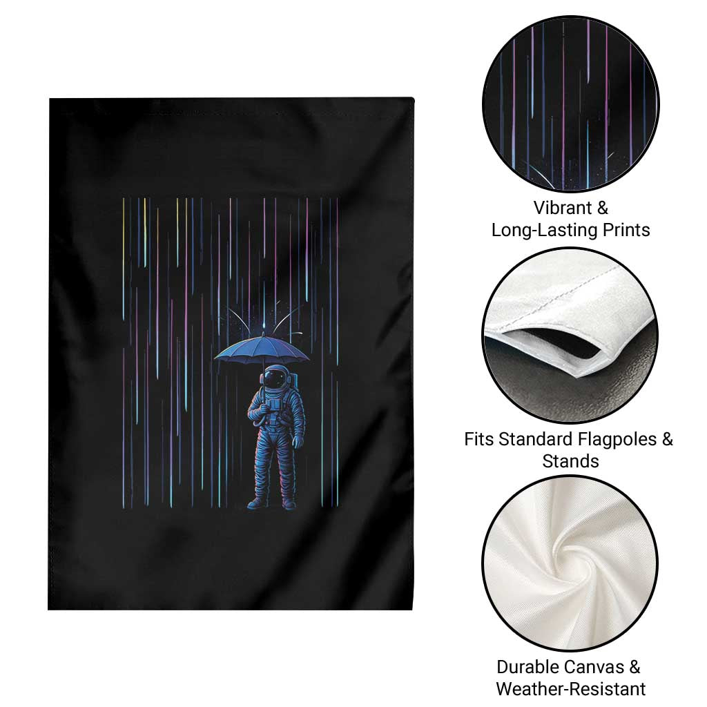 Perseid Meteor Shower Raining Astronaut With Umbrella Garden Flag TS11 Print Your Wear