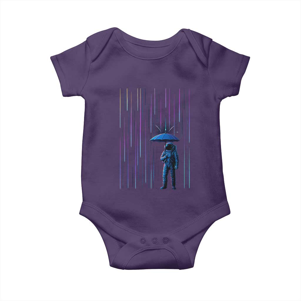 Perseid Meteor Shower Raining Astronaut With Umbrella Baby Onesie TS11 Purple Print Your Wear