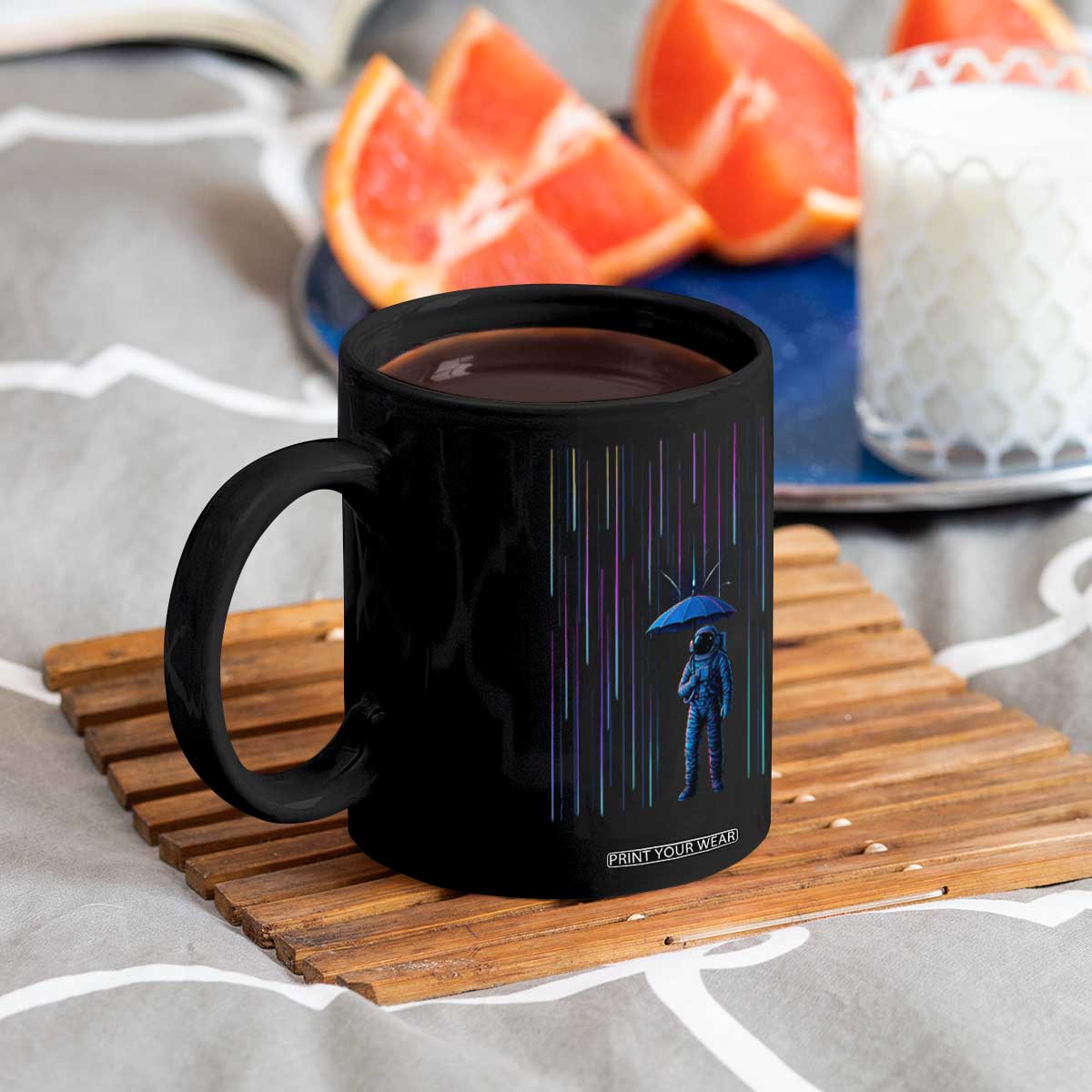 Perseid Meteor Shower Raining Astronaut With Umbrella Coffee Mug TS11 Print Your Wear