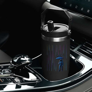Perseid Meteor Shower Raining Astronaut With Umbrella Flip Straw Tumbler TS11 Print Your Wear