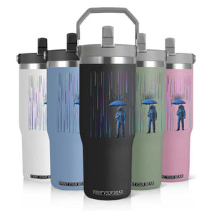 Perseid Meteor Shower Raining Astronaut With Umbrella Flip Straw Tumbler TS11 Print Your Wear
