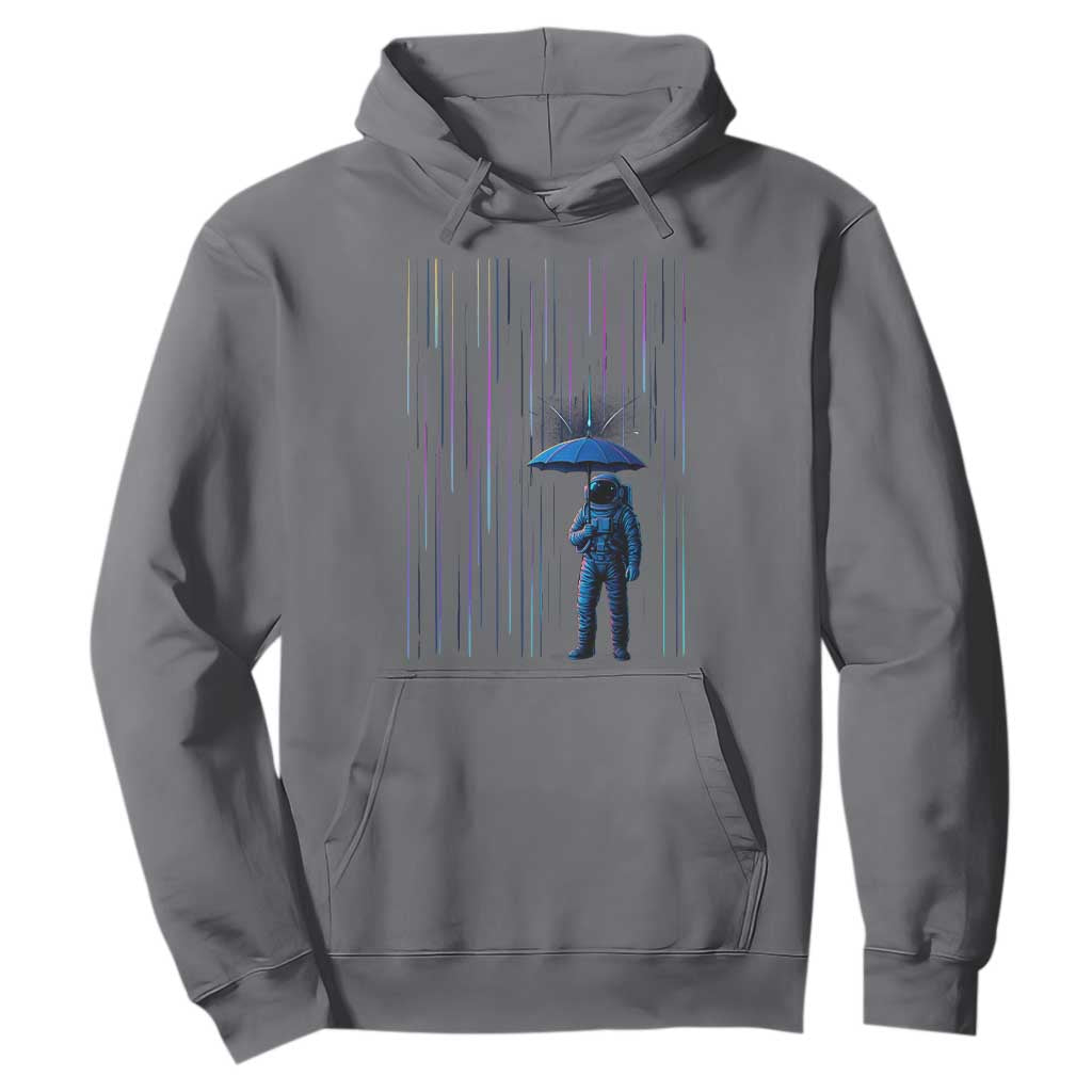 Perseid Meteor Shower Raining Astronaut With Umbrella Hoodie TS11 Charcoal Print Your Wear