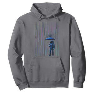 Perseid Meteor Shower Raining Astronaut With Umbrella Hoodie TS11 Charcoal Print Your Wear