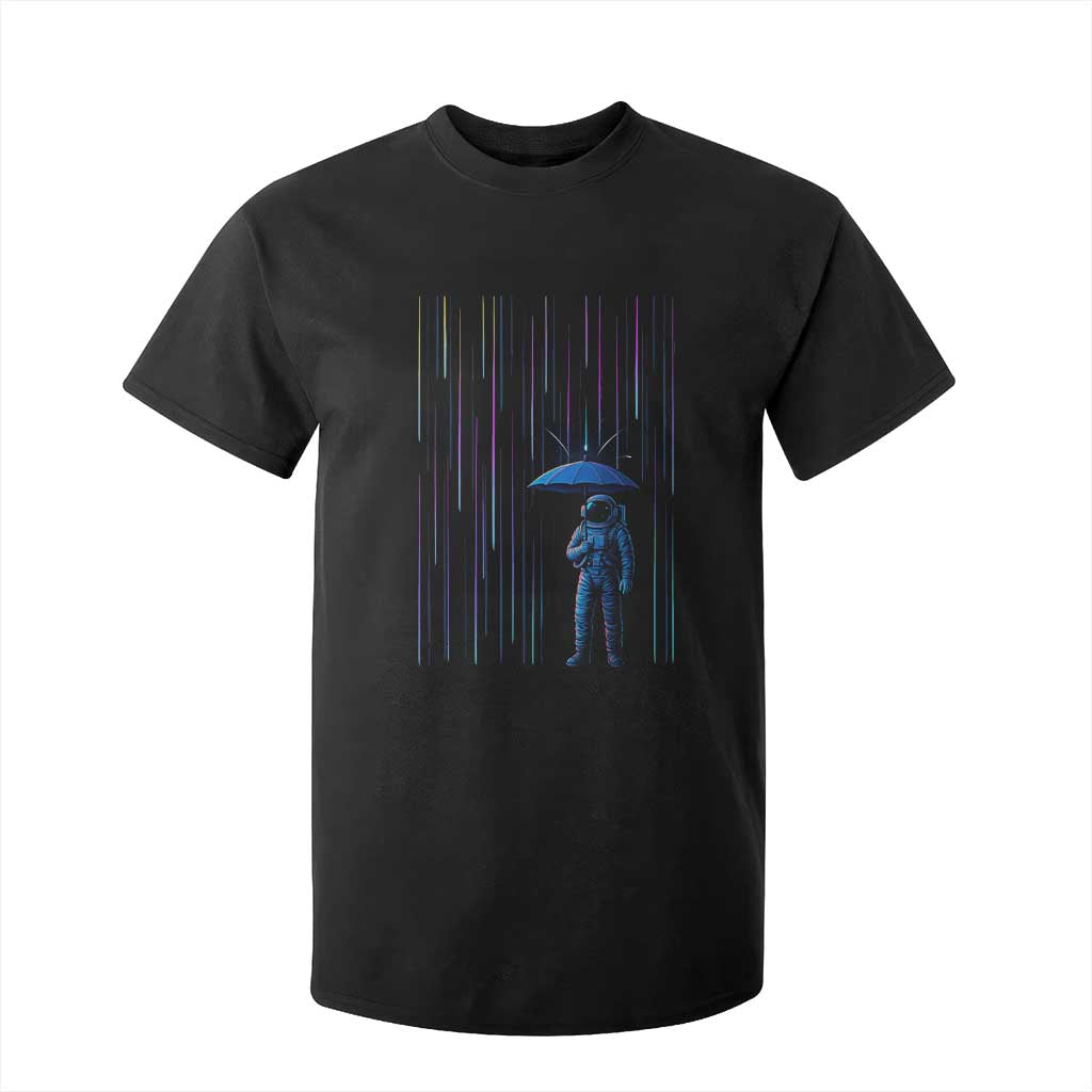 Perseid Meteor Shower Raining Astronaut With Umbrella T Shirt For Kid TS11 Black Print Your Wear