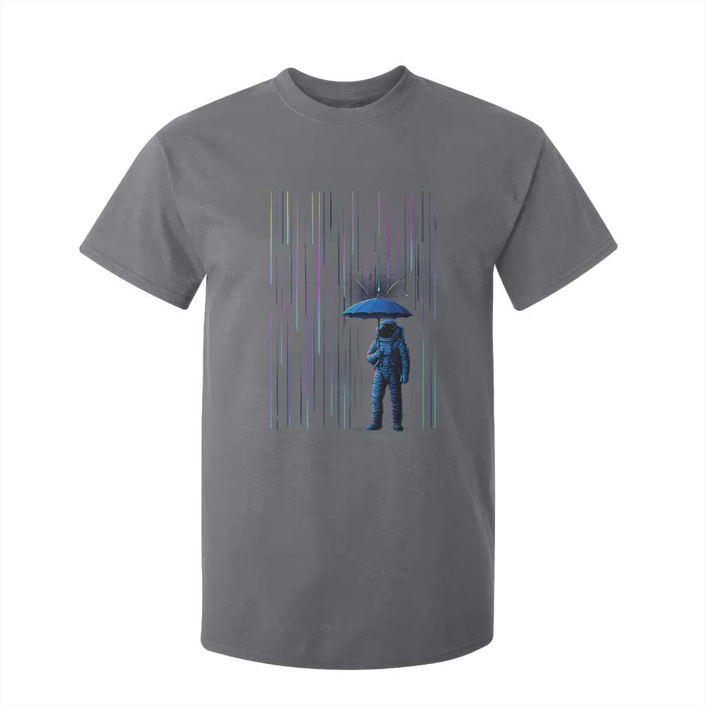 Perseid Meteor Shower Raining Astronaut With Umbrella T Shirt For Kid TS11 Charcoal Print Your Wear