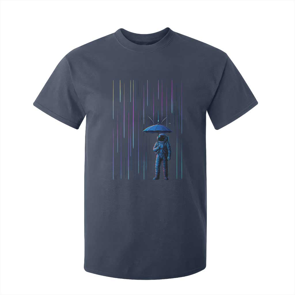 Perseid Meteor Shower Raining Astronaut With Umbrella T Shirt For Kid TS11 Navy Print Your Wear