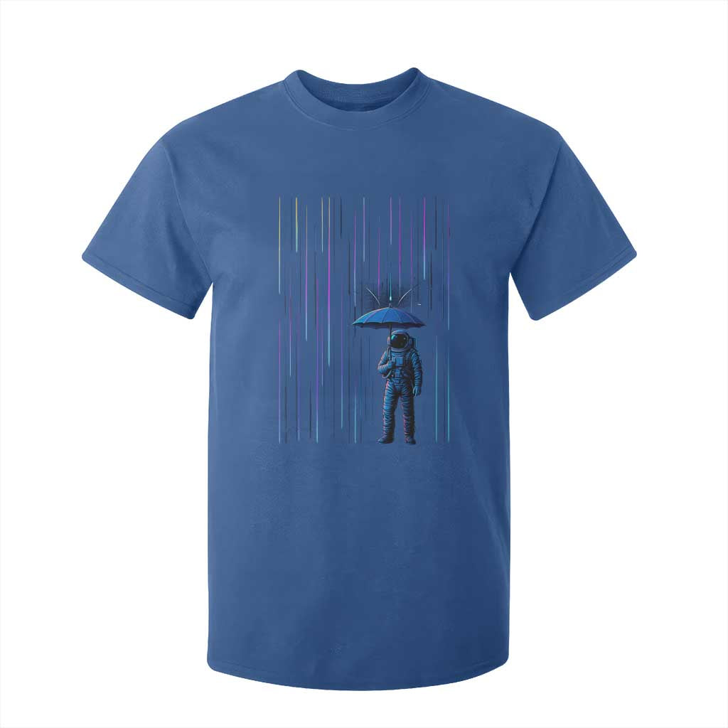 Perseid Meteor Shower Raining Astronaut With Umbrella T Shirt For Kid TS11 Royal Blue Print Your Wear