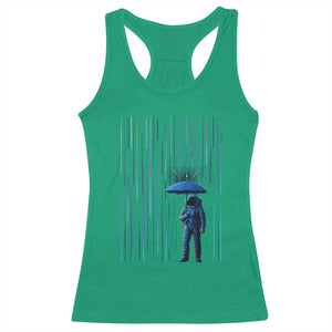 Perseid Meteor Shower Raining Astronaut With Umbrella Racerback Tank Top TS11 Irish Green Print Your Wear