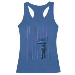 Perseid Meteor Shower Raining Astronaut With Umbrella Racerback Tank Top TS11 Royal Blue Print Your Wear