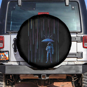 Perseid Meteor Shower Raining Astronaut With Umbrella Spare Tire Cover TS11 No hole Black Print Your Wear