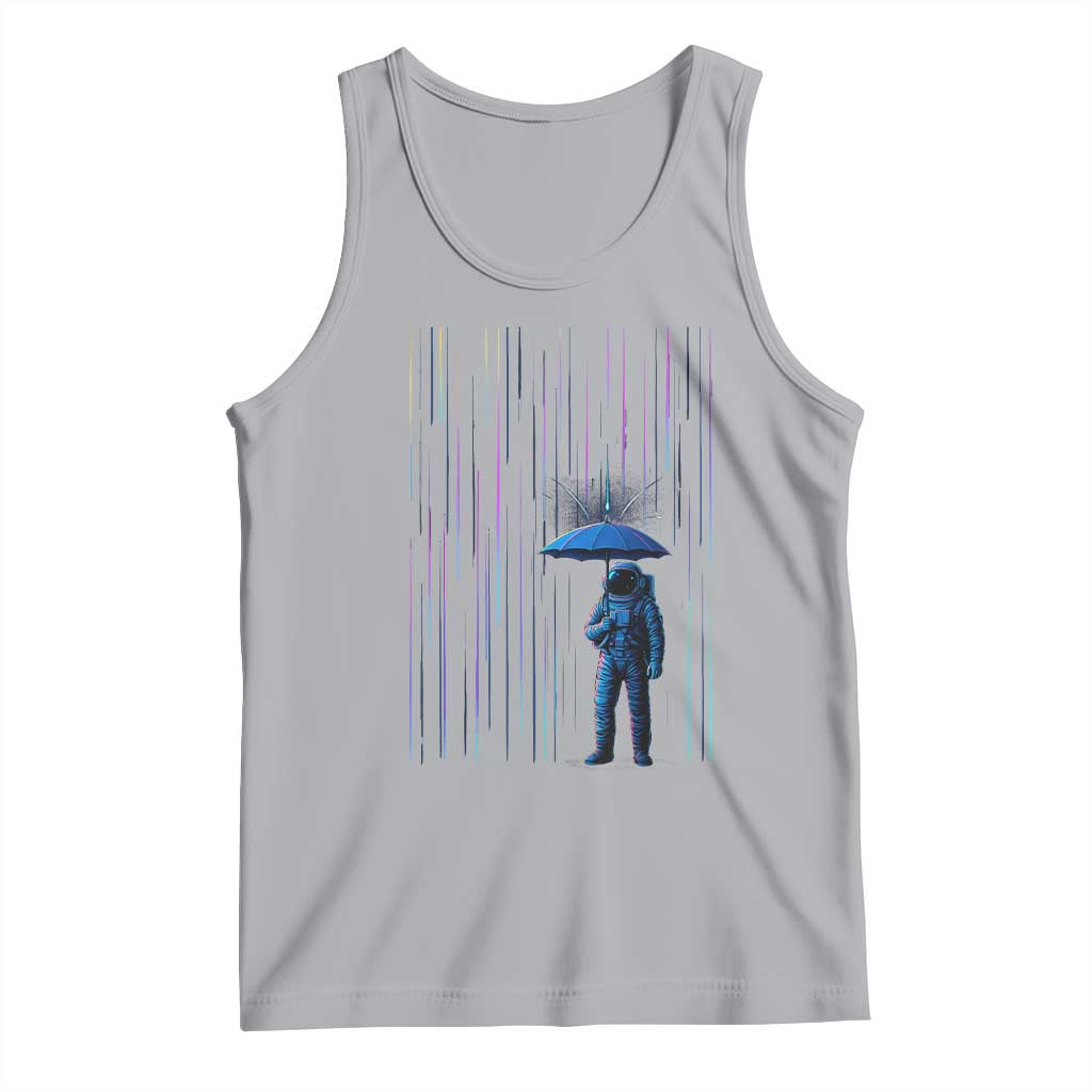 Perseid Meteor Shower Raining Astronaut With Umbrella Tank Top TS11 Athletic Heather Print Your Wear