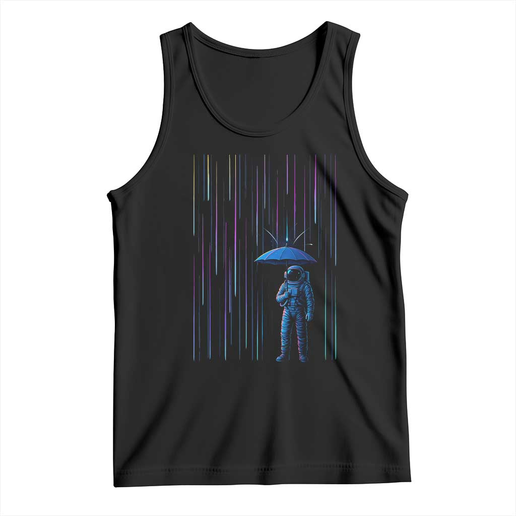 Perseid Meteor Shower Raining Astronaut With Umbrella Tank Top TS11 Black Print Your Wear