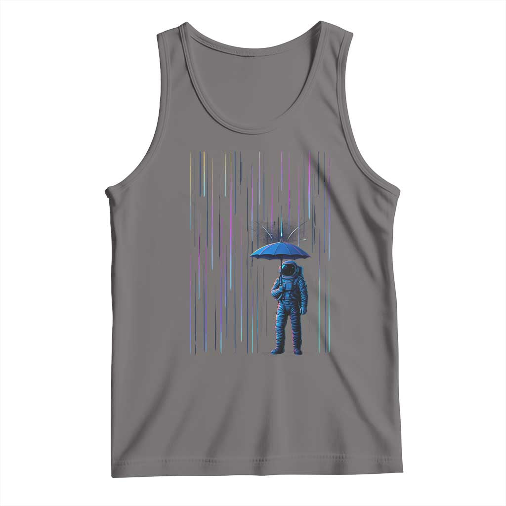 Perseid Meteor Shower Raining Astronaut With Umbrella Tank Top TS11 Deep Heather Print Your Wear