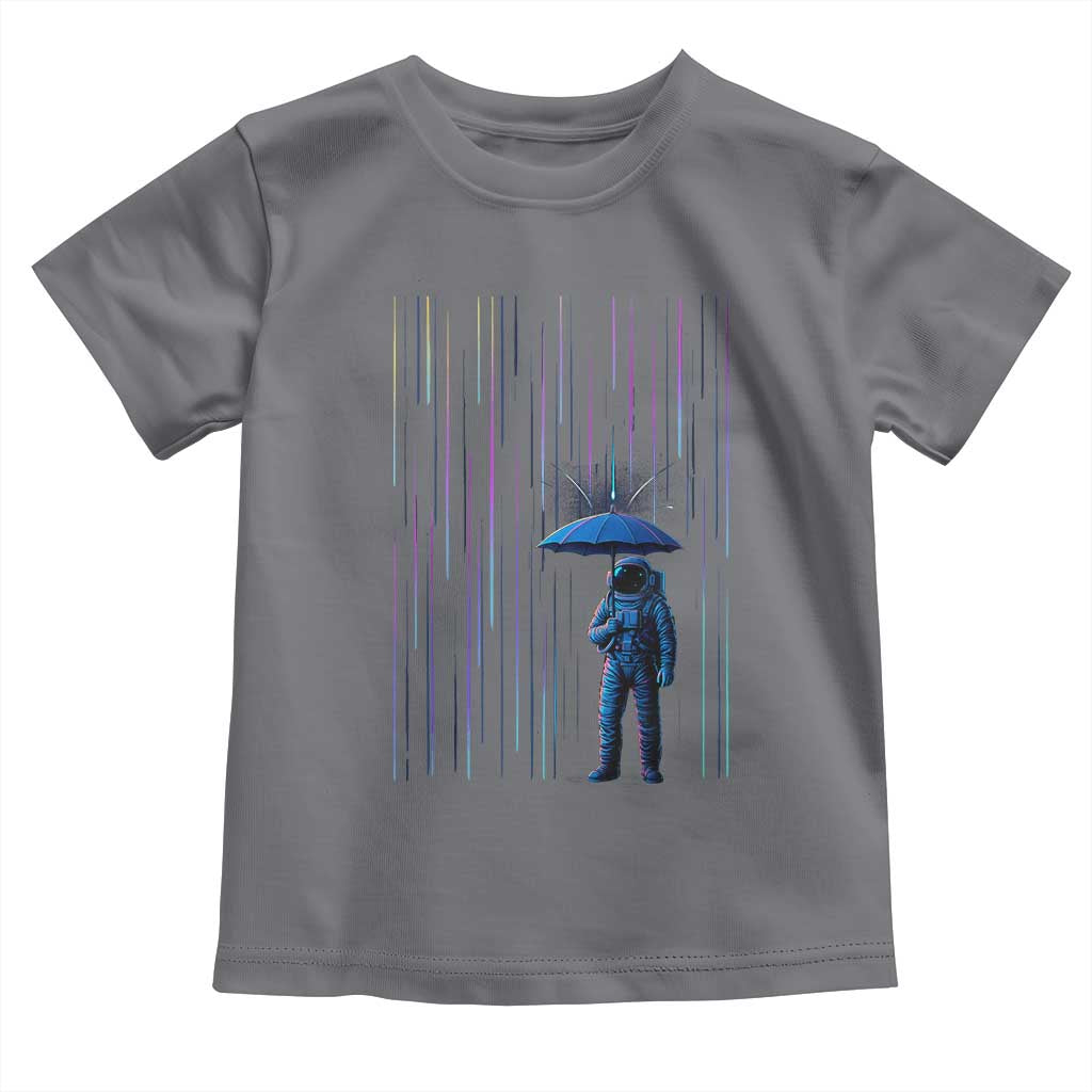 Perseid Meteor Shower Raining Astronaut With Umbrella Toddler T Shirt TS11 Charcoal Print Your Wear
