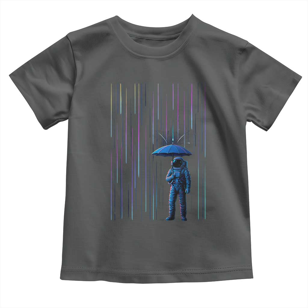 Perseid Meteor Shower Raining Astronaut With Umbrella Toddler T Shirt TS11 Dark Heather Print Your Wear