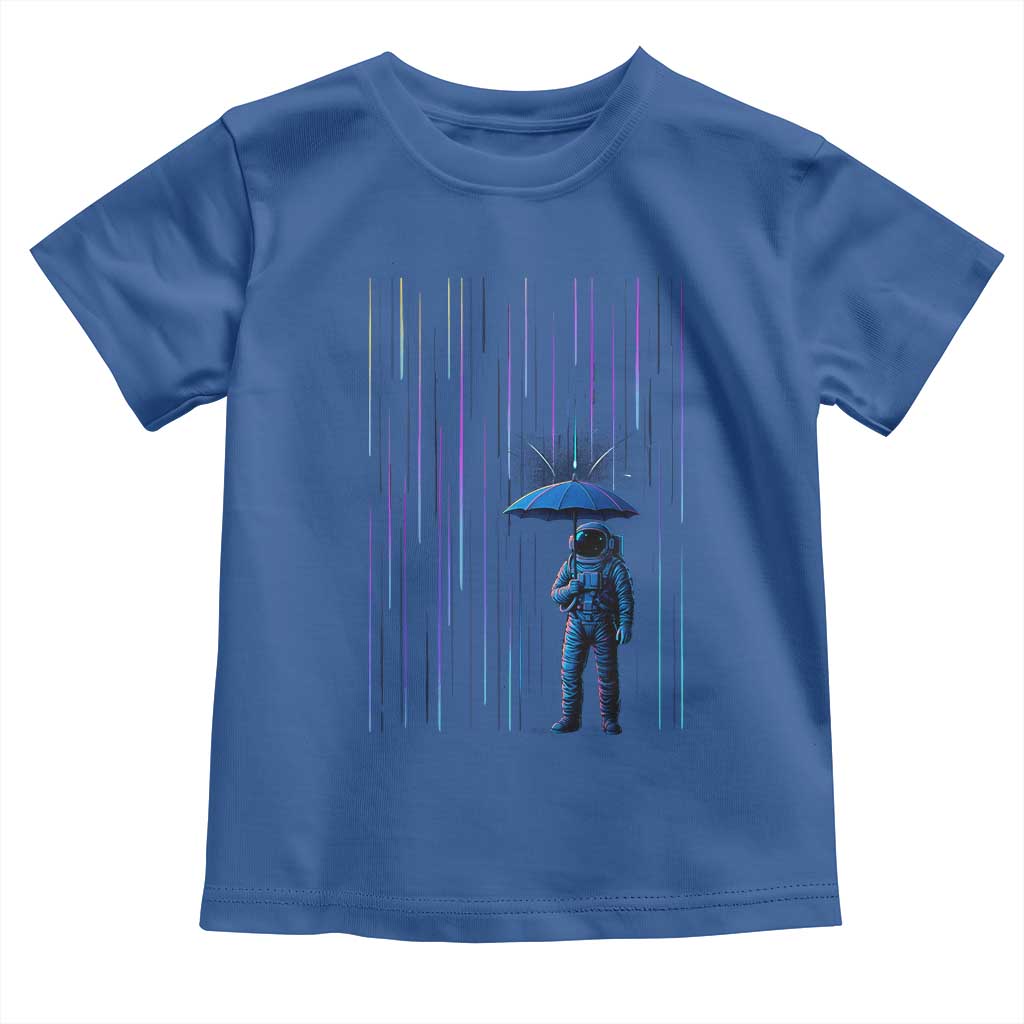 Perseid Meteor Shower Raining Astronaut With Umbrella Toddler T Shirt TS11 Royal Blue Print Your Wear