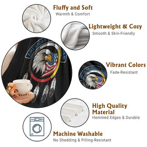 American Indian Veteran Throw Blanket Native American Veteran Eagle Dreamcatcher TS11 Print Your Wear