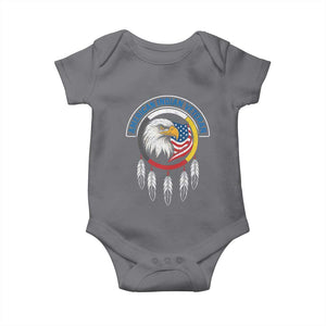 American Indian Veteran Baby Onesie Native American Veteran Eagle Dreamcatcher TS11 Charcoal Print Your Wear