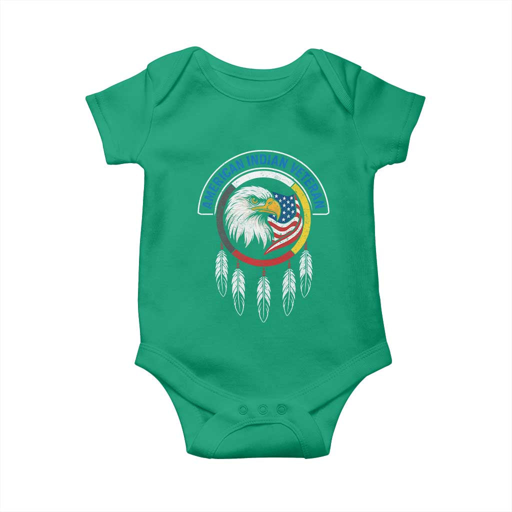 American Indian Veteran Baby Onesie Native American Veteran Eagle Dreamcatcher TS11 Irish Green Print Your Wear
