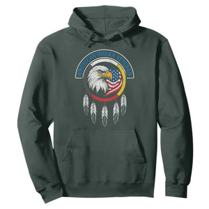 American Indian Veteran Hoodie Native American Veteran Eagle Dreamcatcher TS11 Dark Forest Green Print Your Wear