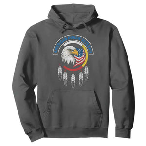 American Indian Veteran Hoodie Native American Veteran Eagle Dreamcatcher TS11 Dark Heather Print Your Wear
