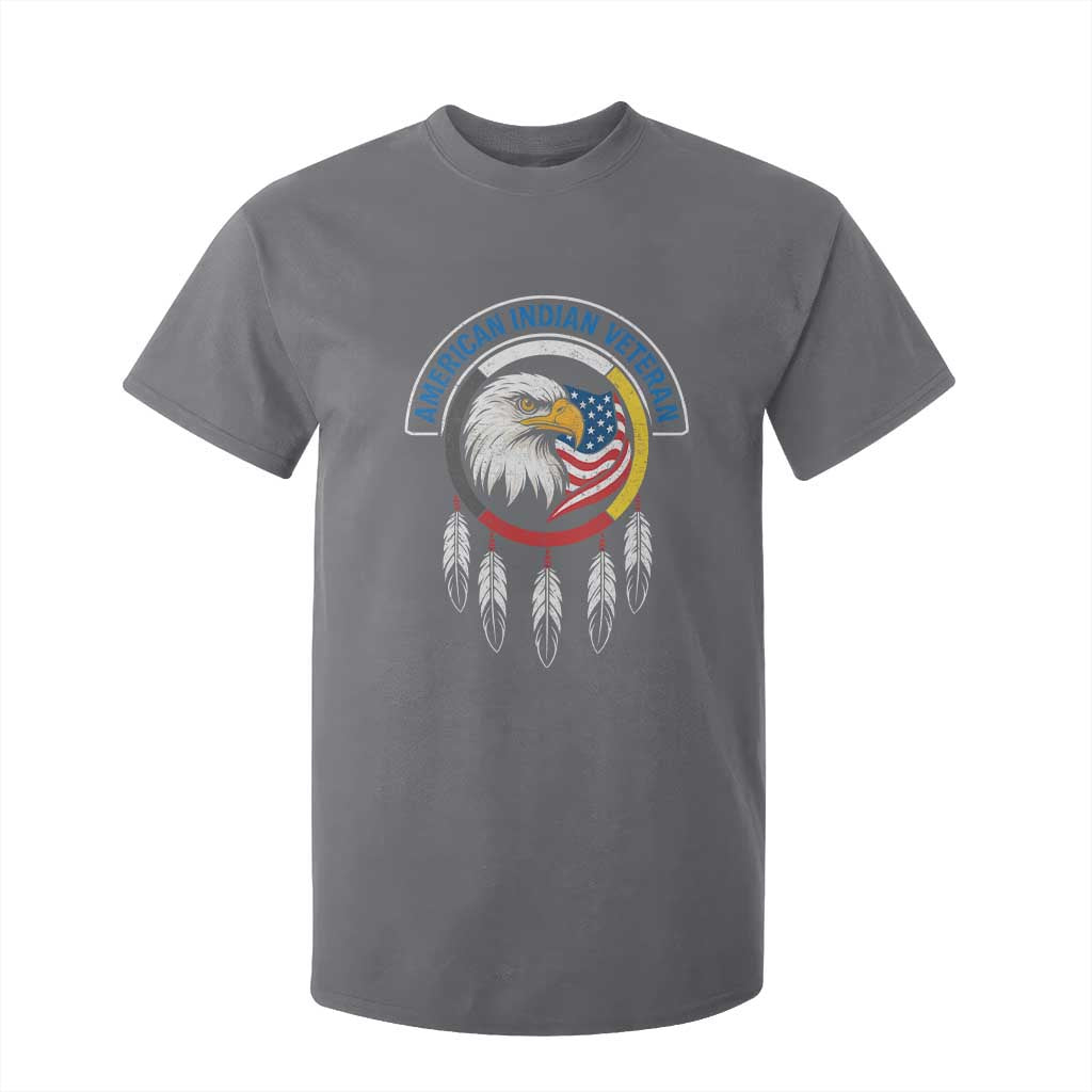 American Indian Veteran T Shirt For Kid Native American Veteran Eagle Dreamcatcher TS11 Charcoal Print Your Wear