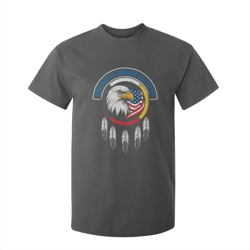 American Indian Veteran T Shirt For Kid Native American Veteran Eagle Dreamcatcher TS11 Dark Heather Print Your Wear