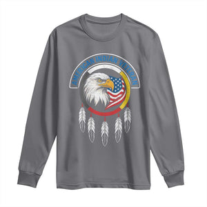 American Indian Veteran Long Sleeve Shirt Native American Veteran Eagle Dreamcatcher TS11 Charcoal Print Your Wear