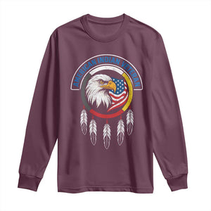 American Indian Veteran Long Sleeve Shirt Native American Veteran Eagle Dreamcatcher TS11 Maroon Print Your Wear