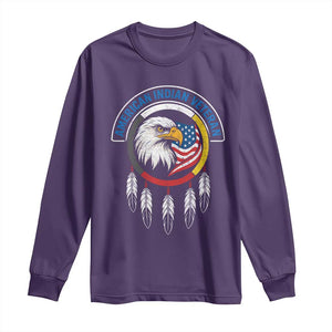 American Indian Veteran Long Sleeve Shirt Native American Veteran Eagle Dreamcatcher TS11 Purple Print Your Wear
