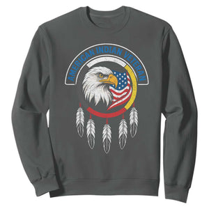 American Indian Veteran Sweatshirt Native American Veteran Eagle Dreamcatcher TS11 Dark Heather Print Your Wear