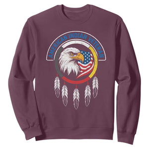 American Indian Veteran Sweatshirt Native American Veteran Eagle Dreamcatcher TS11 Maroon Print Your Wear