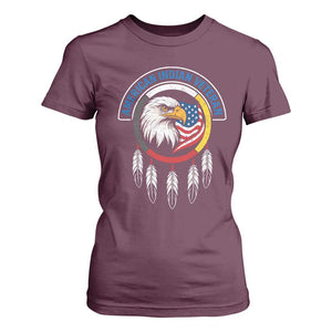 American Indian Veteran T Shirt For Women Native American Veteran Eagle Dreamcatcher TS11 Maroon Print Your Wear