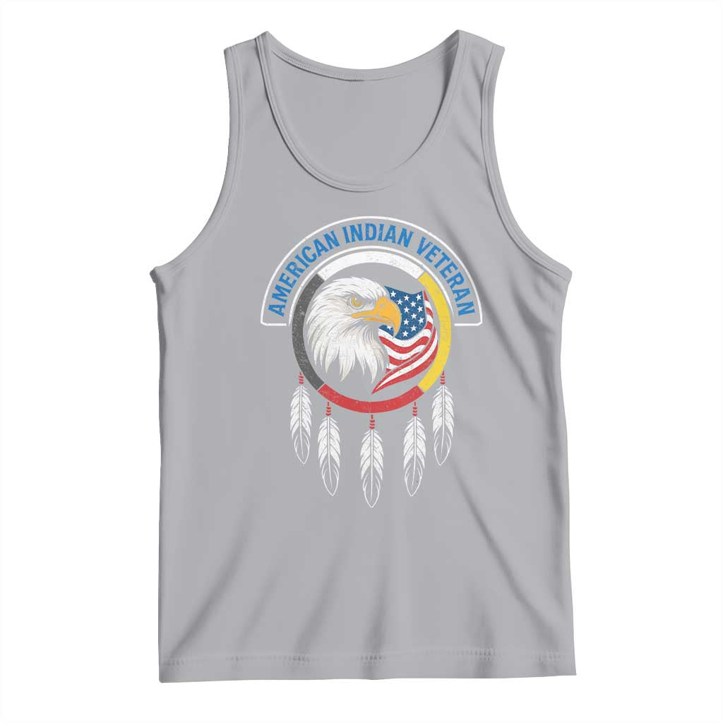 American Indian Veteran Tank Top Native American Veteran Eagle Dreamcatcher TS11 Athletic Heather Print Your Wear