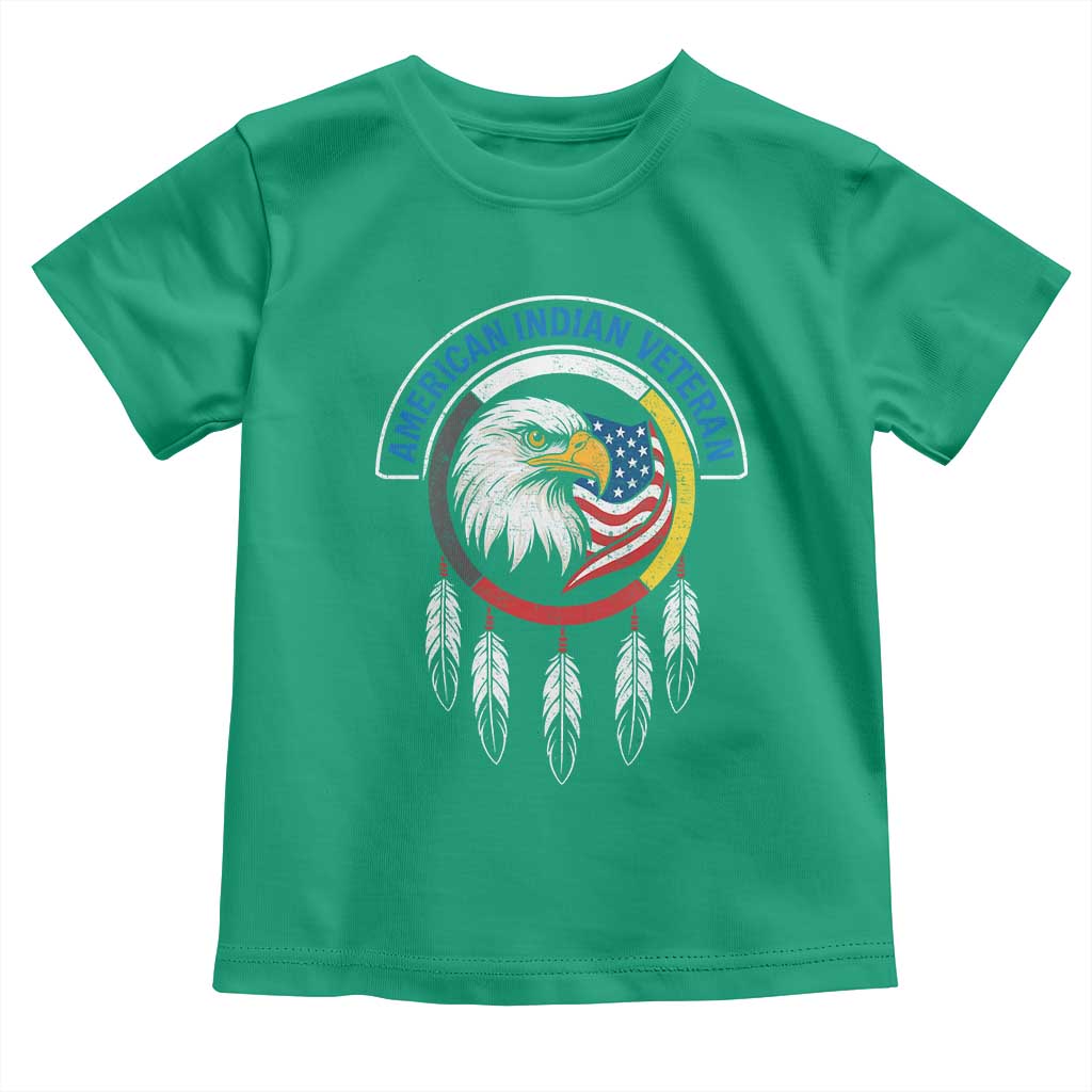 American Indian Veteran Toddler T Shirt Native American Veteran Eagle Dreamcatcher TS11 Irish Green Print Your Wear