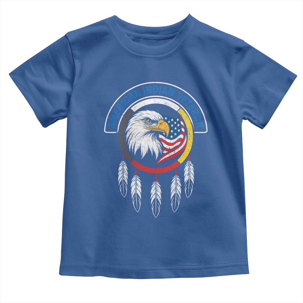 American Indian Veteran Toddler T Shirt Native American Veteran Eagle Dreamcatcher TS11 Royal Blue Print Your Wear