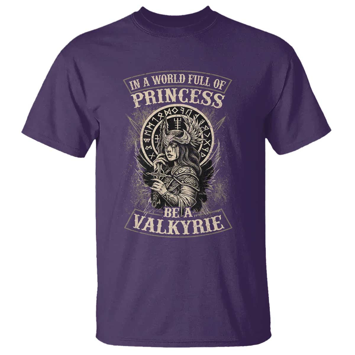 In A World Full Of Princess Be A Valkyrie T Shirt Viking Norse Mythology TS11 Purple Print Your Wear