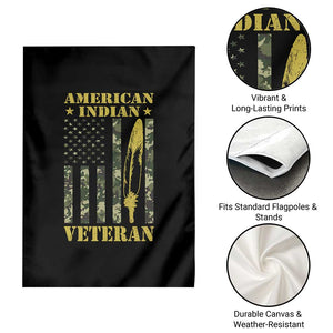 American Indian Veteran Garden Flag Native American Veteran Feathers Camo Flag TS11 Print Your Wear