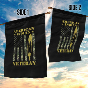 American Indian Veteran Garden Flag Native American Veteran Feathers Camo Flag TS11 Print Your Wear