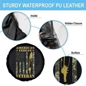 American Indian Veteran Spare Tire Cover Native American Veteran Feathers Camo Flag TS11 Print Your Wear