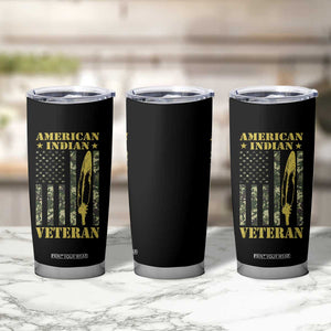 American Indian Veteran Tumbler Cup Native American Veteran Feathers Camo Flag TS11 Print Your Wear