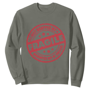 Fragile I Just Dropped My Daughter Off At College Sweatshirt Drop Off Parents Vintage Star TS11 Military Green Print Your Wear