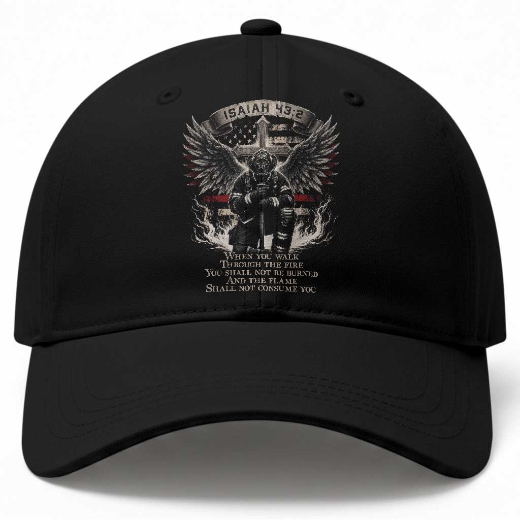 Christian Firefighter Baseball Cap When You Walk Through The Fire You Shall Not Be Burned American Flag