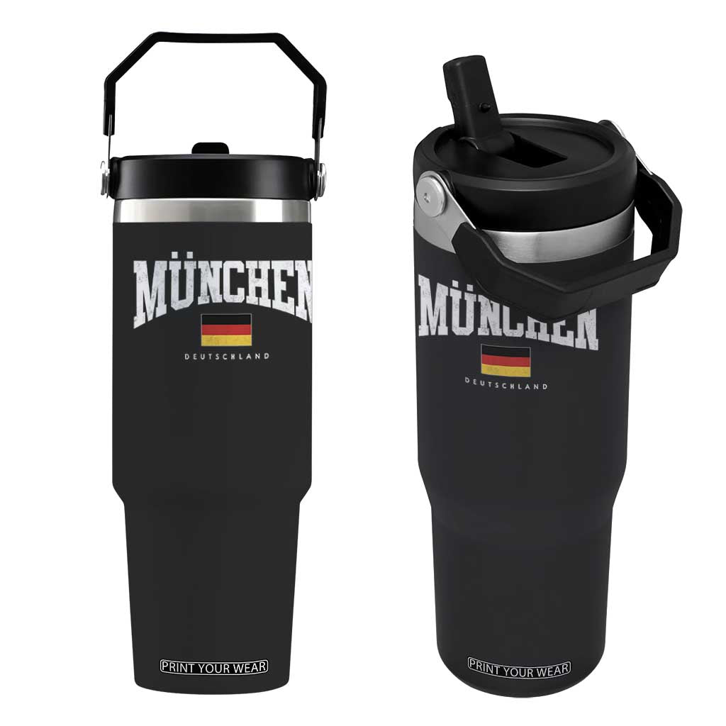 Munchen Deutschland Germany Flip Straw Tumbler Vintage Athletic Sports Design