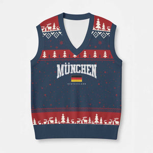 Munchen Deutschland Germany V-Neck Knit Sweater Vest Vintage Athletic Sports Design
