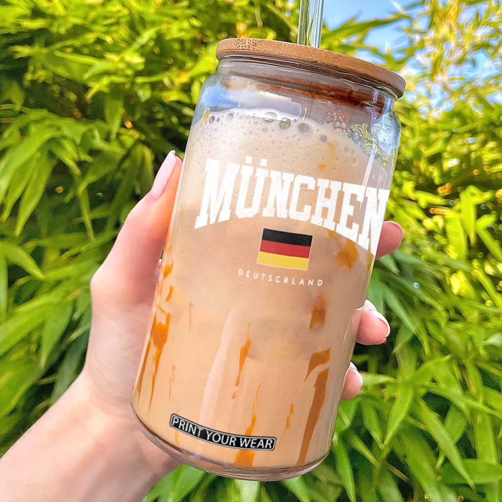 Munchen Deutschland Germany Glass Can Vintage Athletic Sports Design