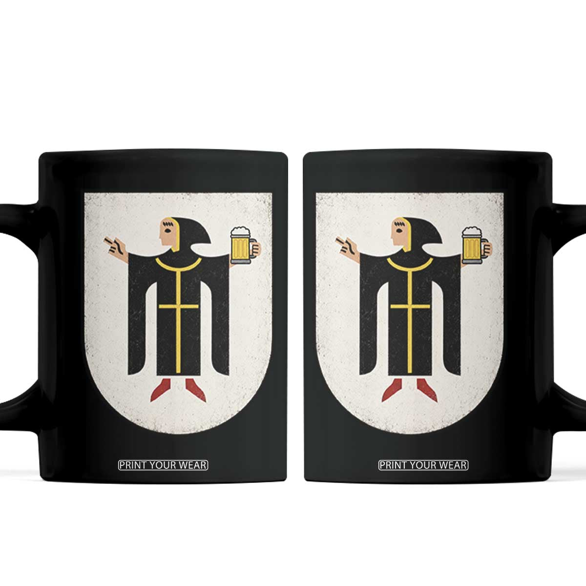 Funny Munich Oktoberfest Munchen Coat of Arms Coffee Mug Münchner Kindl Beer Drinking